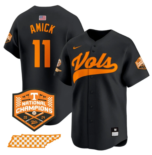 Billy Amick Jersey #11 Tennessee Vols 2024 Champions Stitched Black by My Store