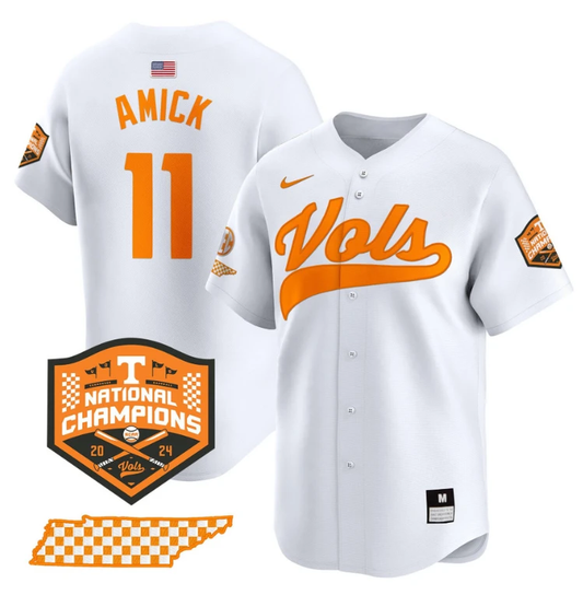 Billy Amick Jersey #11 Tennessee Vols 2024 Champions Stitched White by My Store