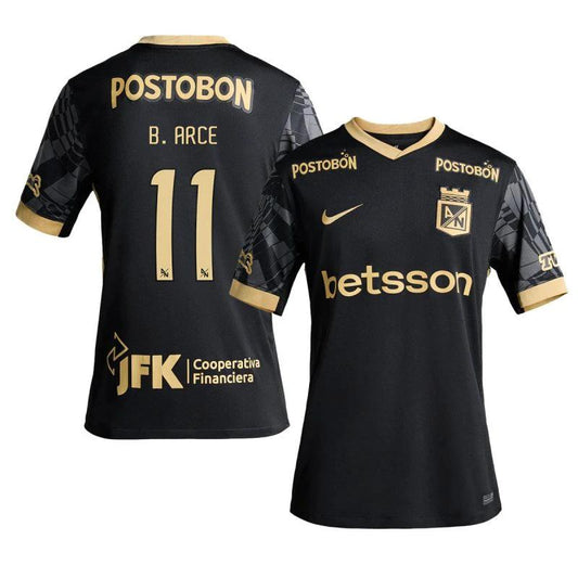 Billy Arce 11 Atlético Nacional 2025-26 Away Men Jersey – Black by Soccer Jersey