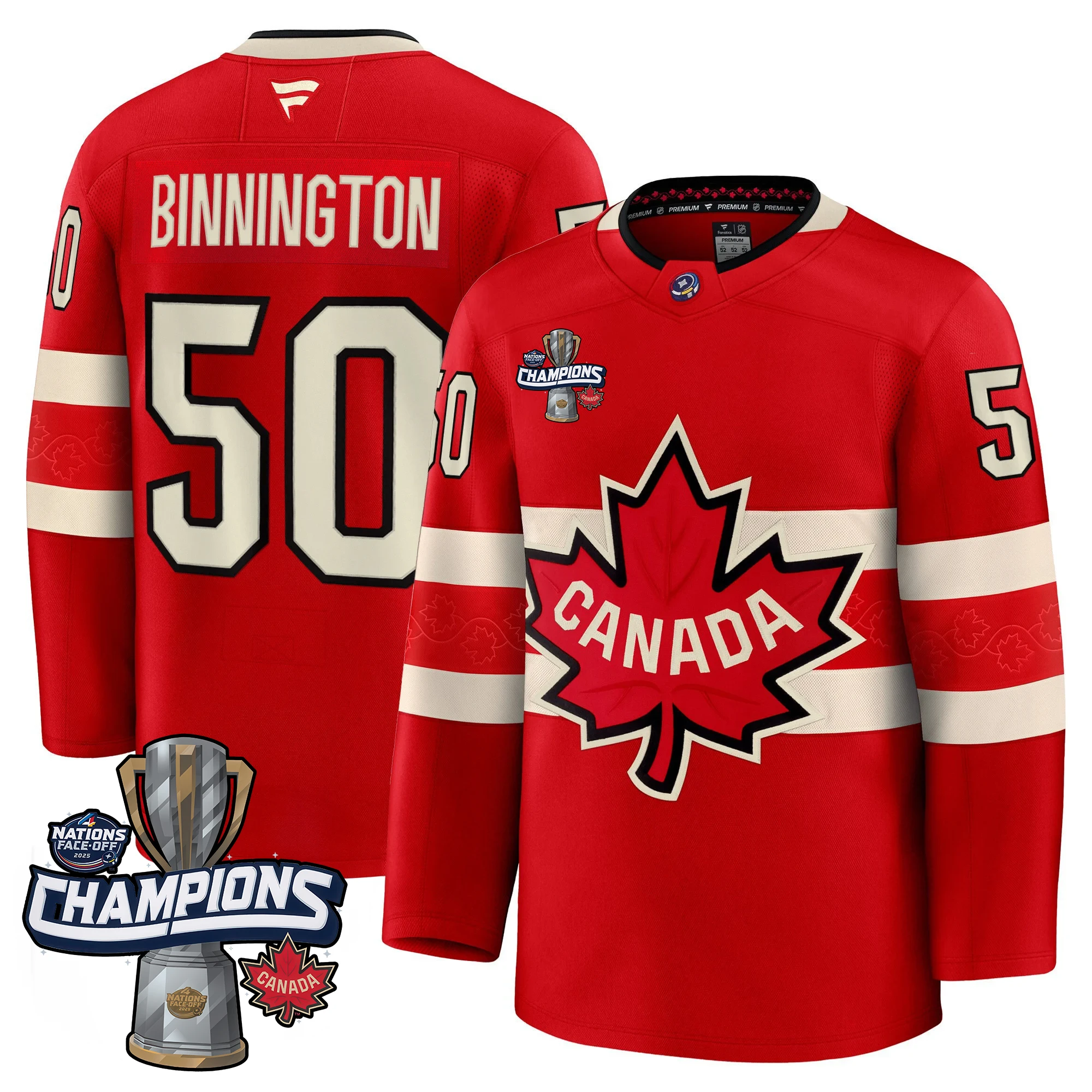 Men Canada 2025 4 Nations Face-Off Champions Jersey - All Stitched by Canada