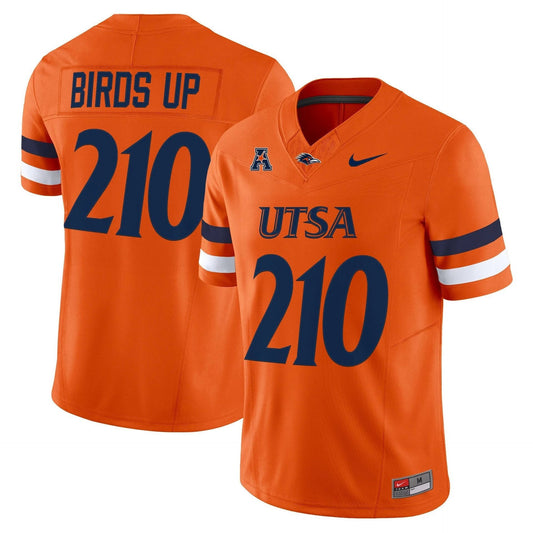 Birds Up Jersey #210 UTSA Roadrunners 2025 Vapor Limited Stitched Orange by My Store