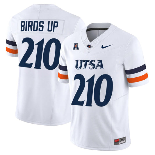 Birds Up Jersey #210 UTSA Roadrunners 2025 Vapor Limited Stitched White by My Store