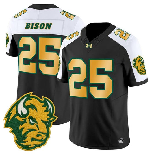Bison Jersey #25 North Dakota State Bison Vapor Limited Stitched Black Alter by My Store NCAA Football Jerseys