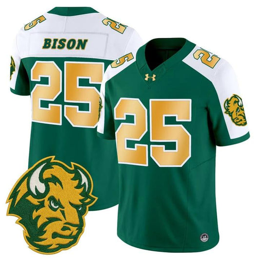 Bison Jersey #25 North Dakota State Bison Vapor Limited Stitched Green Alter by My Store NCAA Football Jerseys