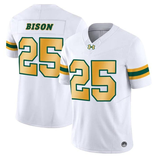 Bison Jersey #25 North Dakota State Bison Vapor Limited Stitched White by My Store NCAA Football Jerseys