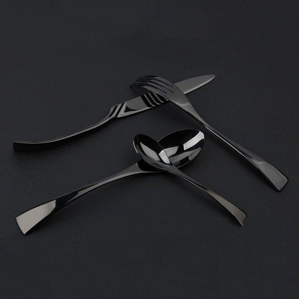 Jet Black Silverware - 4 Piece Set by Bowlift