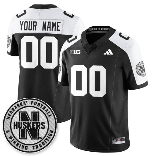 Custom Nebraska Football Jersey Name, Number 2025 Blackout Stitched Black Alter by My Store NCAA Football Jerseys
