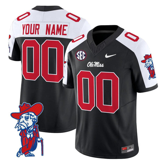 Custom Ole Miss Rebels Jersey Name, Number 2025 V2 Stitched Black Alternate by My Store