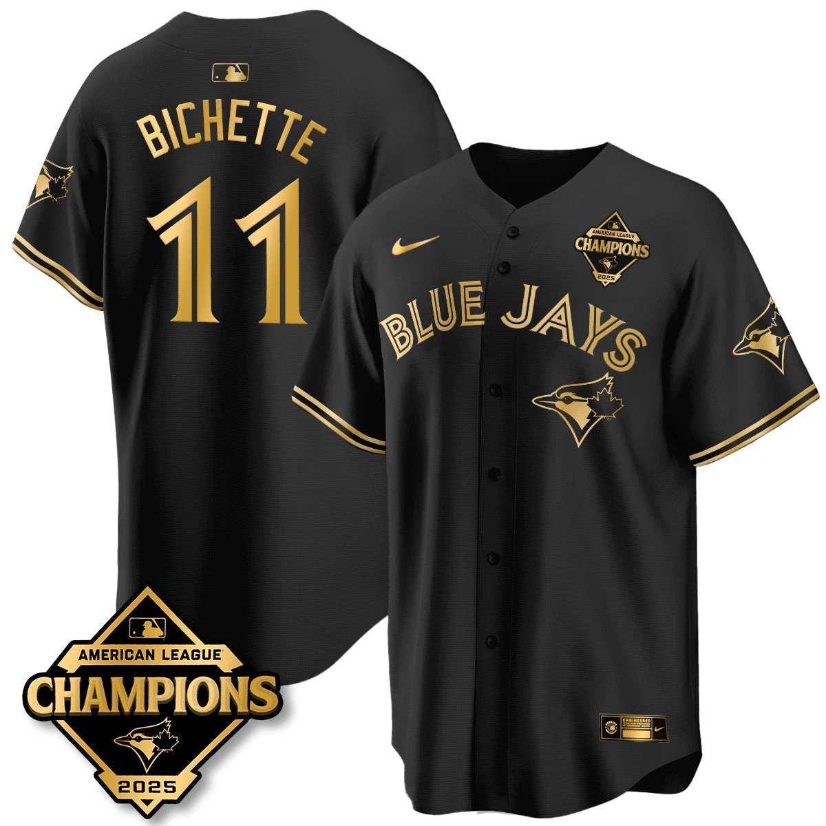 Toronto Blue Jays 2025 American League Champions Jersey - All Stitched by Toronto Blue Jays