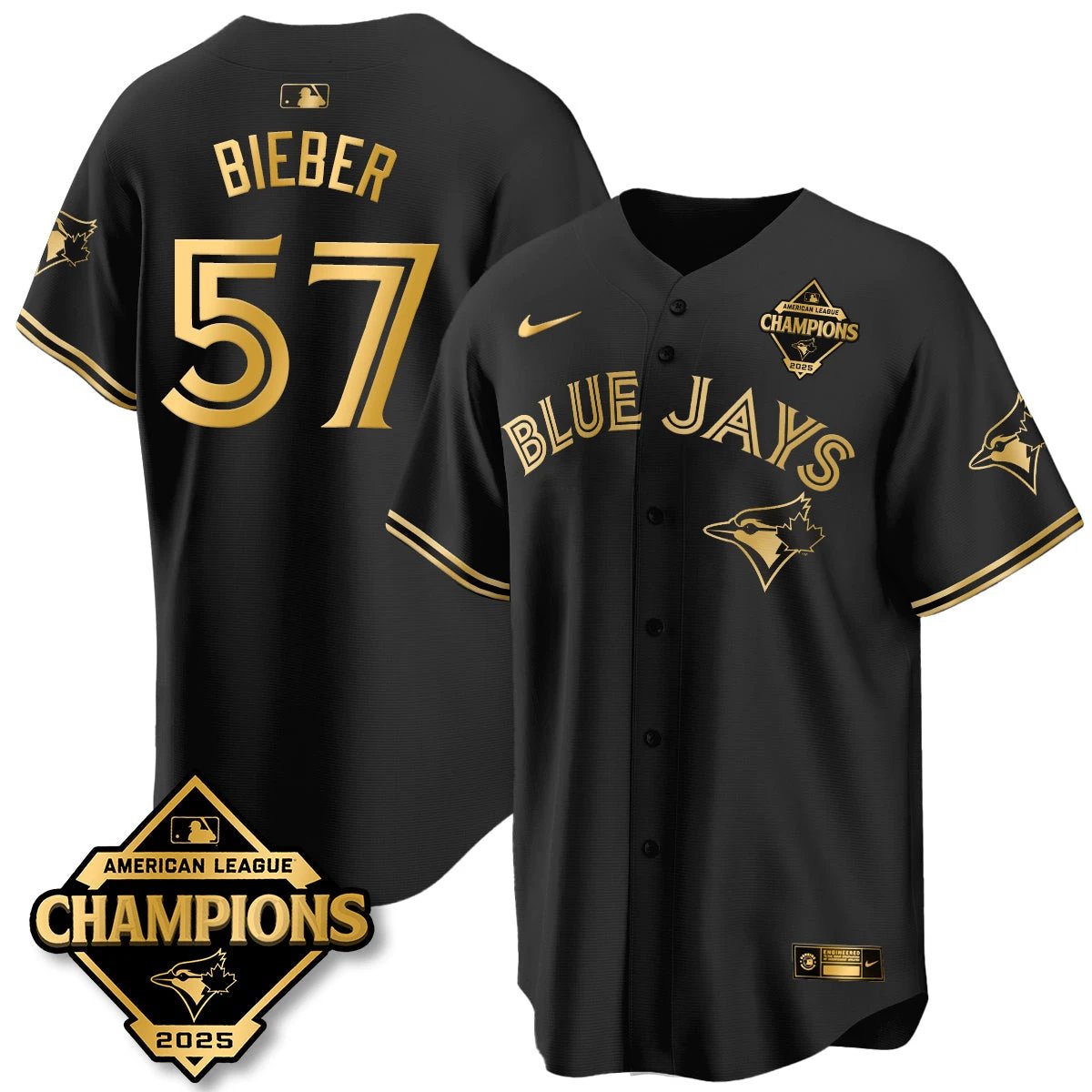 Toronto Blue Jays 2025 American League Champions Jersey - All Stitched by Toronto Blue Jays