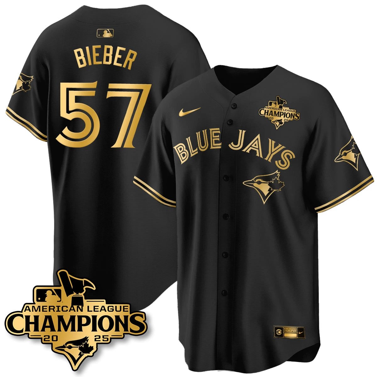 Toronto Blue Jays 2025 American League Champions Jersey - All Stitched by Toronto Blue Jays