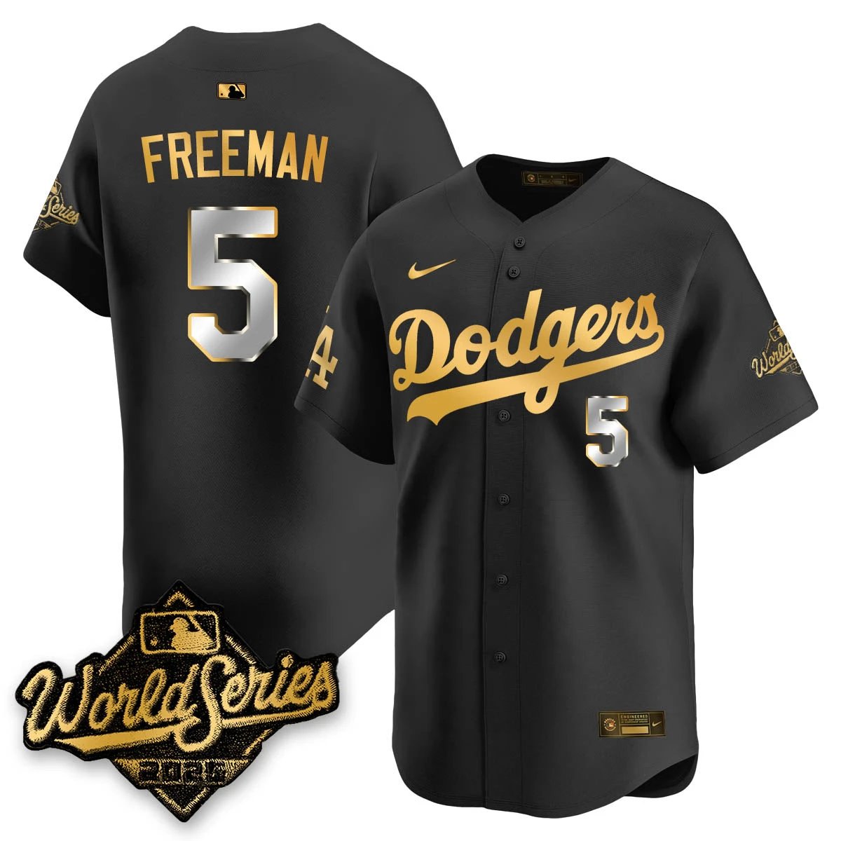 Los Angeles Dodgers 2025 World Series Gold Jersey - All Stitched by Los Angeles Dodgers