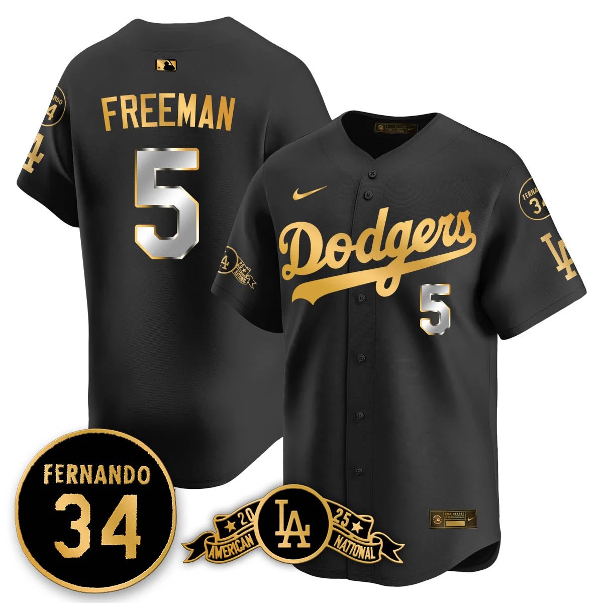 Los Angeles Dodgers 2025 National League Champions Jersey - All Stitched by Los Angeles Dodgers