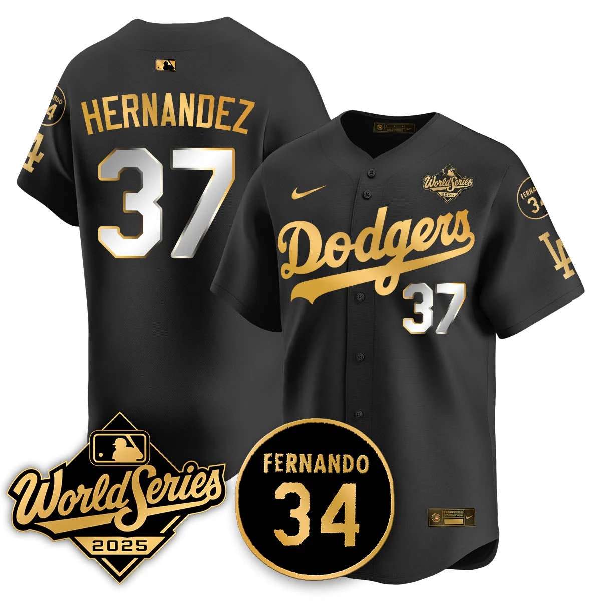 Los Angeles Dodgers 2025 National League Champions Jersey - All Stitched by Los Angeles Dodgers