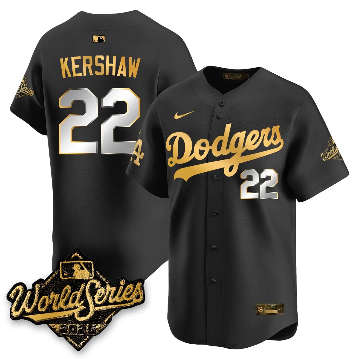 Los Angeles Dodgers 2025 World Series Gold Jersey - All Stitched by Los Angeles Dodgers