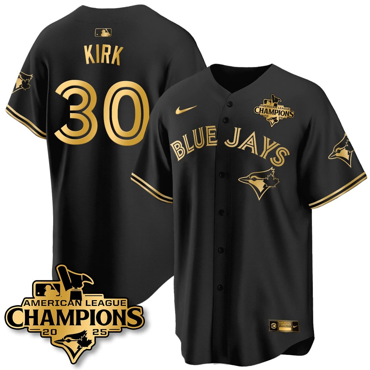 Toronto Blue Jays 2025 American League Champions Jersey - All Stitched by Toronto Blue Jays