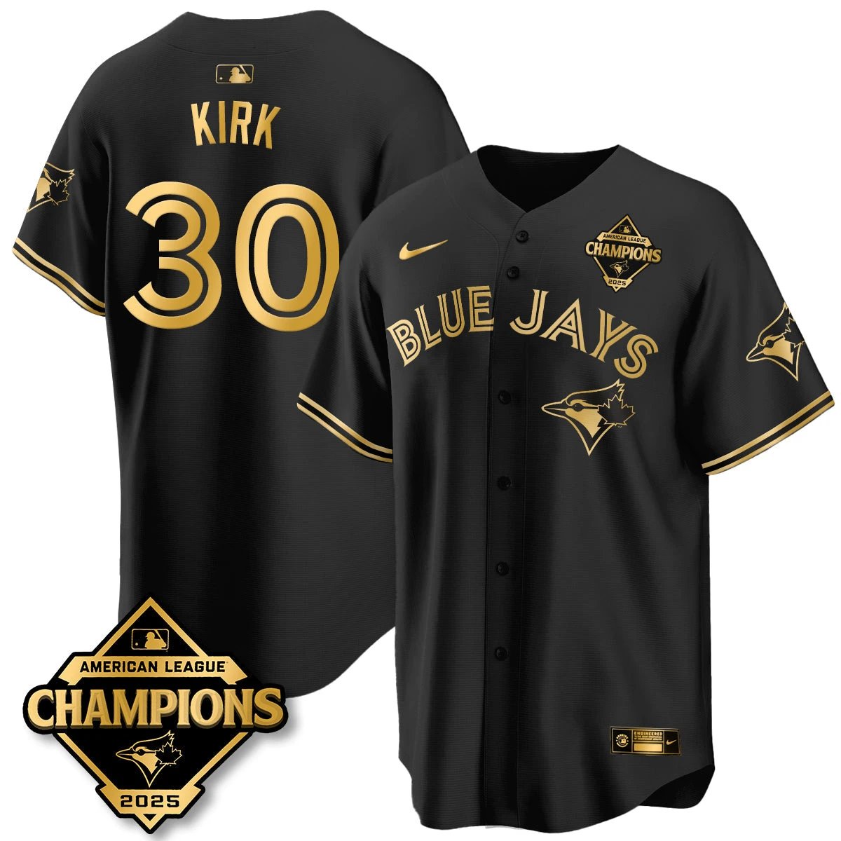 Toronto Blue Jays 2025 American League Champions Jersey - All Stitched by Toronto Blue Jays