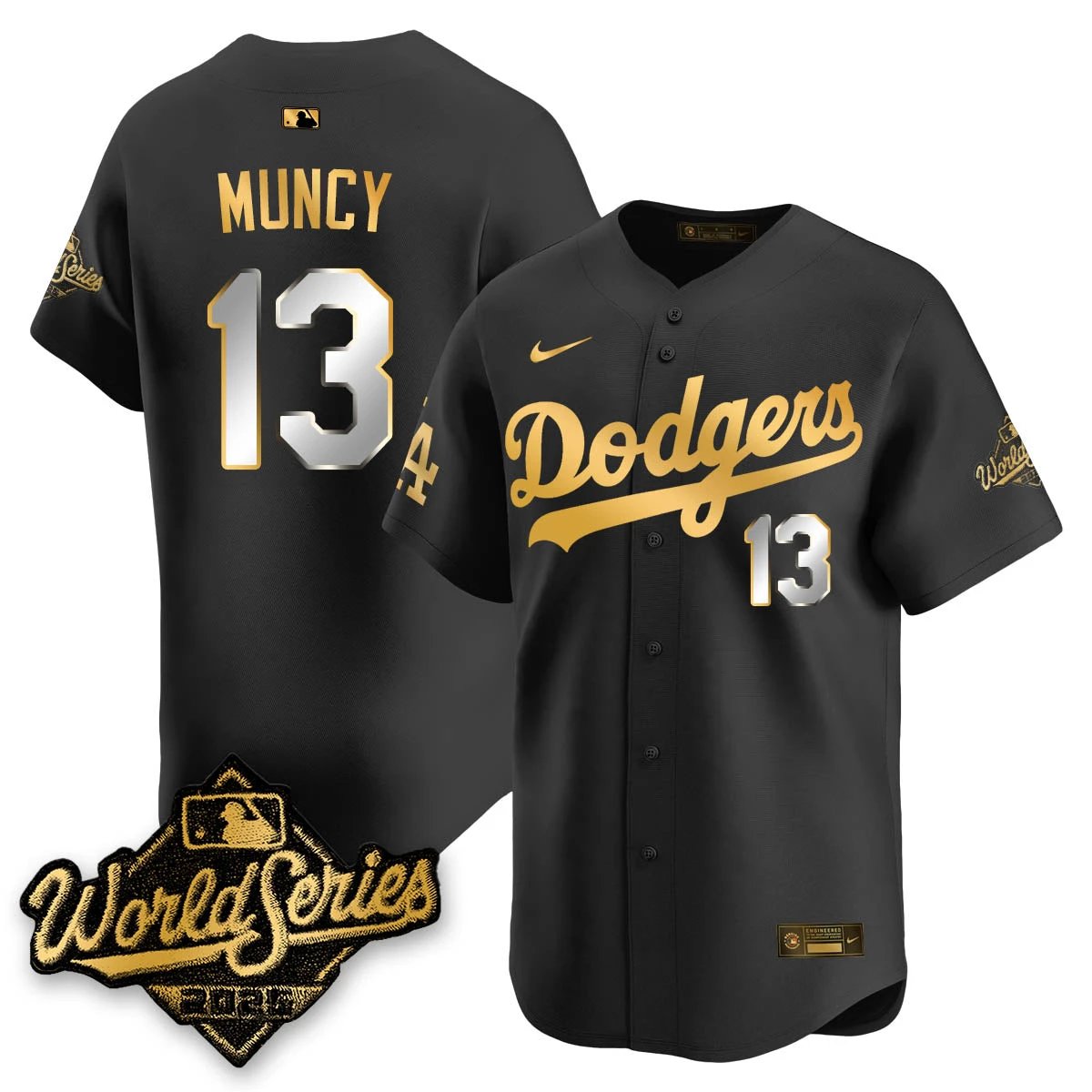 Los Angeles Dodgers 2025 World Series Gold Jersey - All Stitched by Los Angeles Dodgers