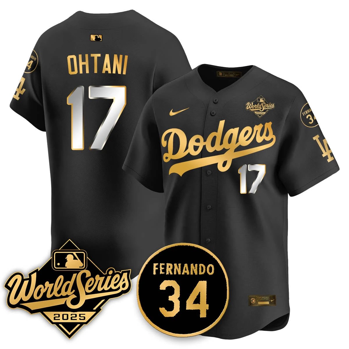 Los Angeles Dodgers 2025 National League Champions Jersey - All Stitched by Los Angeles Dodgers