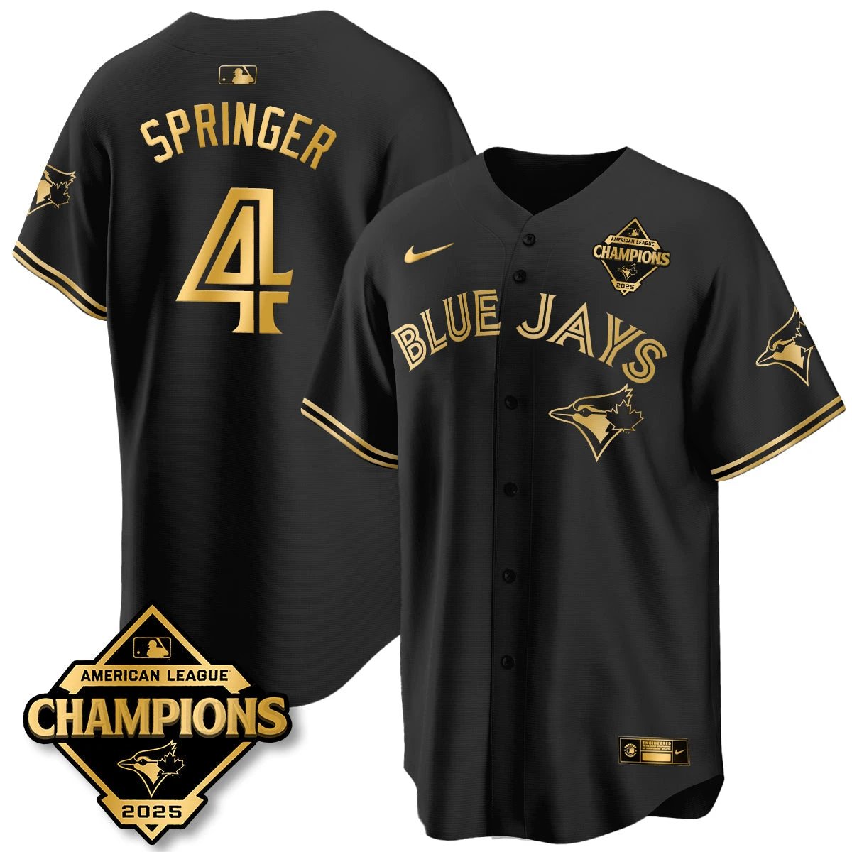 Toronto Blue Jays 2025 American League Champions Jersey - All Stitched by Toronto Blue Jays