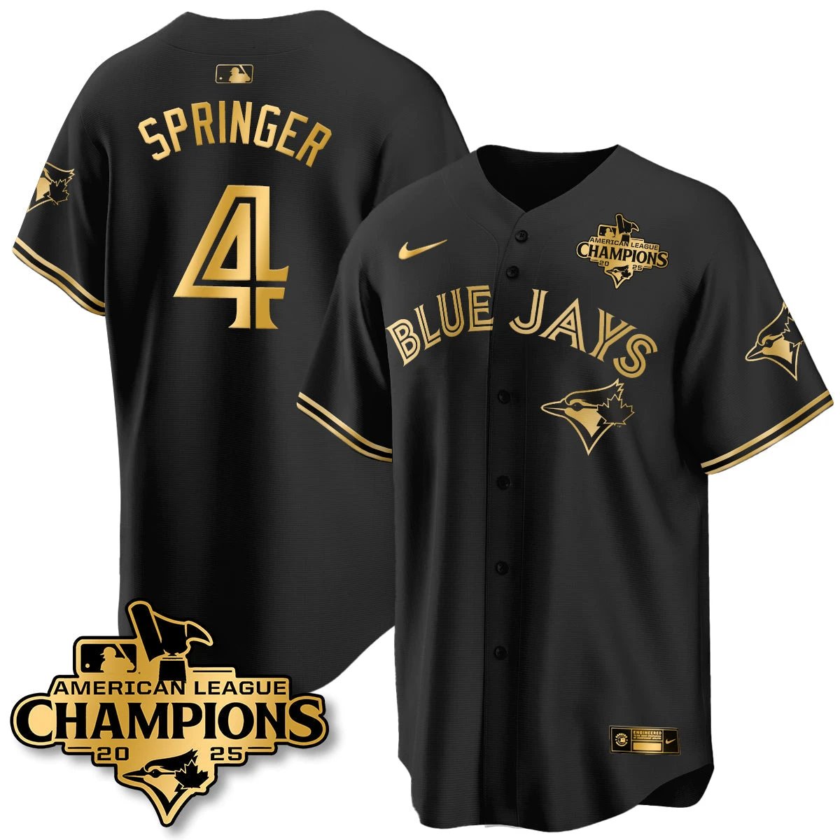 Toronto Blue Jays 2025 American League Champions Jersey - All Stitched by Toronto Blue Jays