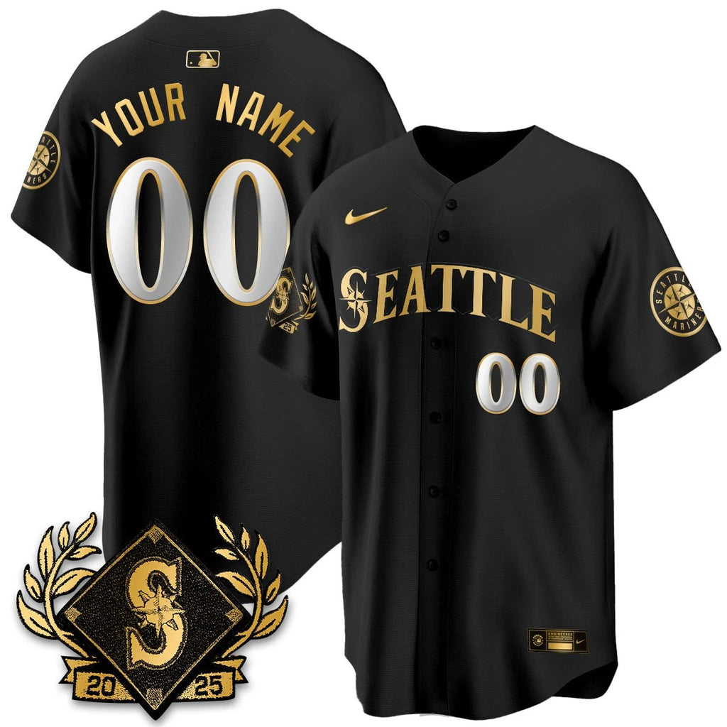 Seattle Mariners 2025 Series Gold Champions Jersey - All Stitched by Seattle Mariners