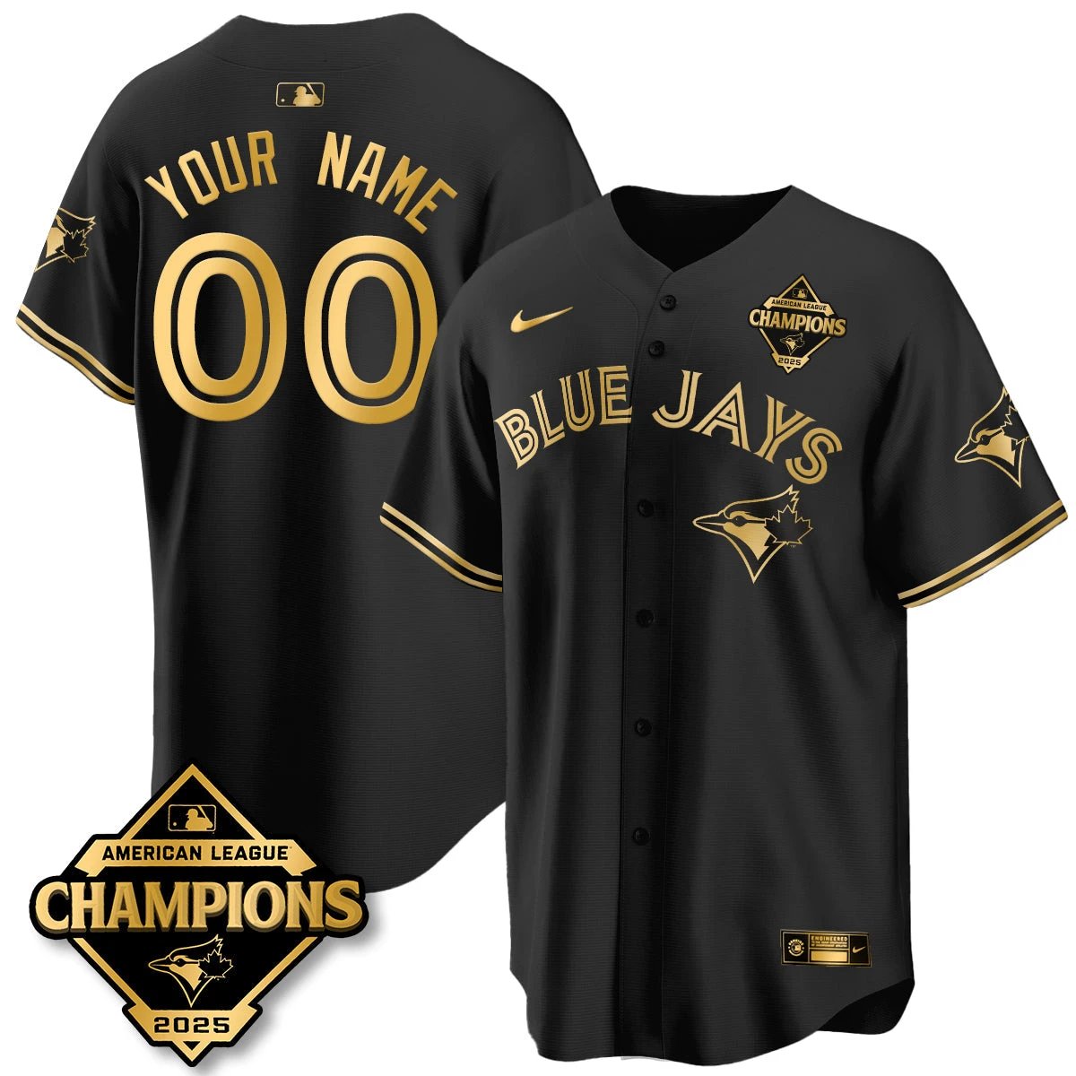 Toronto Blue Jays 2025 American League Champions Jersey - All Stitched by Toronto Blue Jays