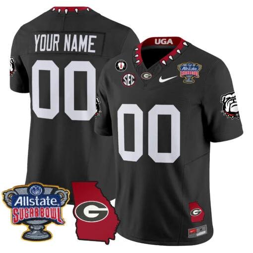 Custom Georgia Bulldogs Jersey 2025 Sugar Bowl Patch Vapor Limited Black Limited by My Store