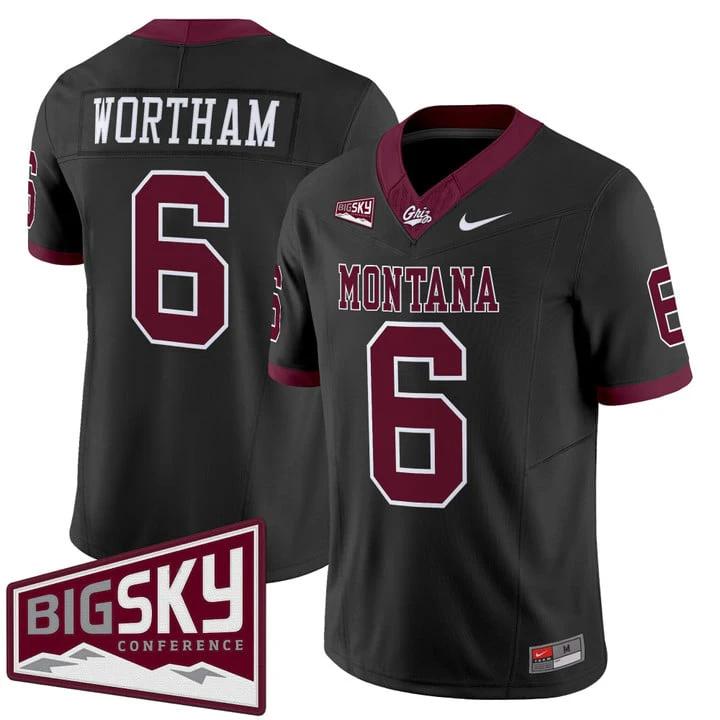 Michael Wortham Jersey #6 Montana Grizzlies 2025 Vapor Stitched Black Alter by My Store NCAA Football Jerseys