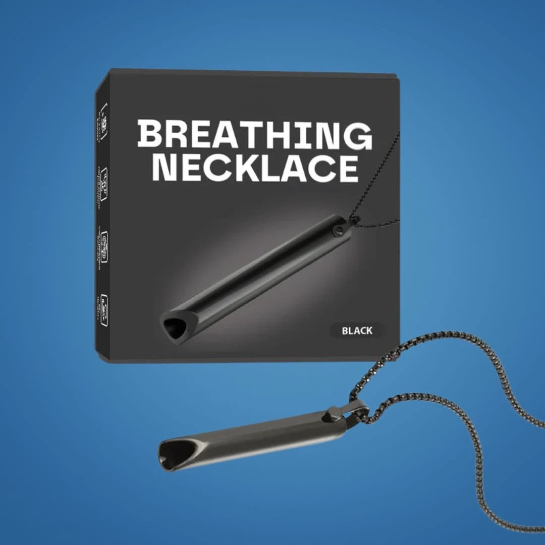 CalmAura | Anxiety Relief Breathing Necklace – Stainless Steel – Stress Reduction – Mindfulness Aid for Adults Bowlift by Bowlift