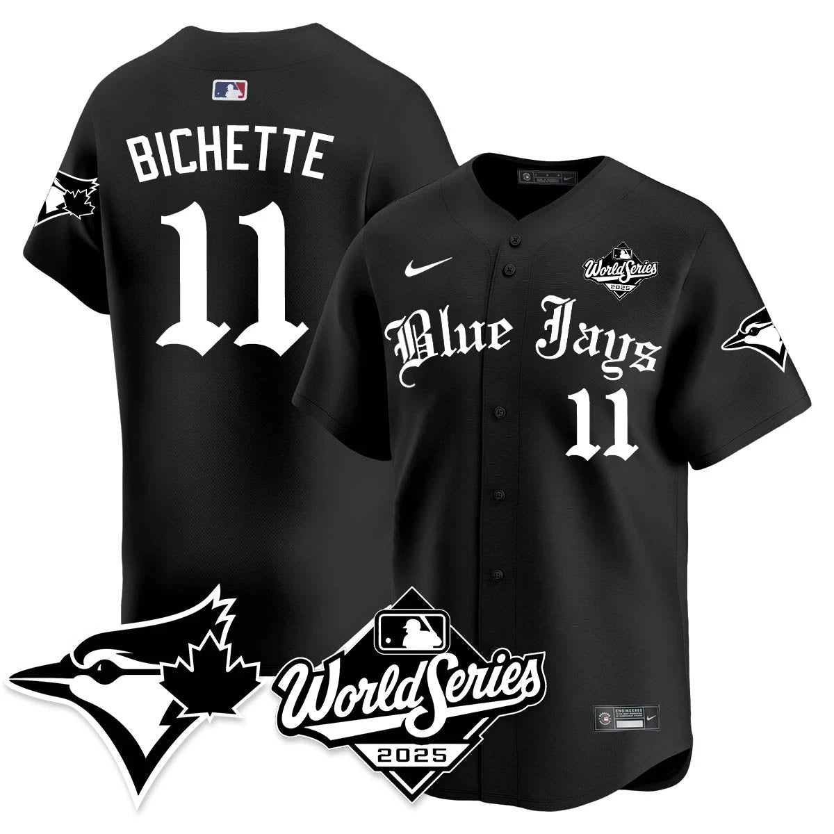 Toronto Blue Jays Gothic 2025 World Series Jersey - All Stitched by Toronto Blue Jays
