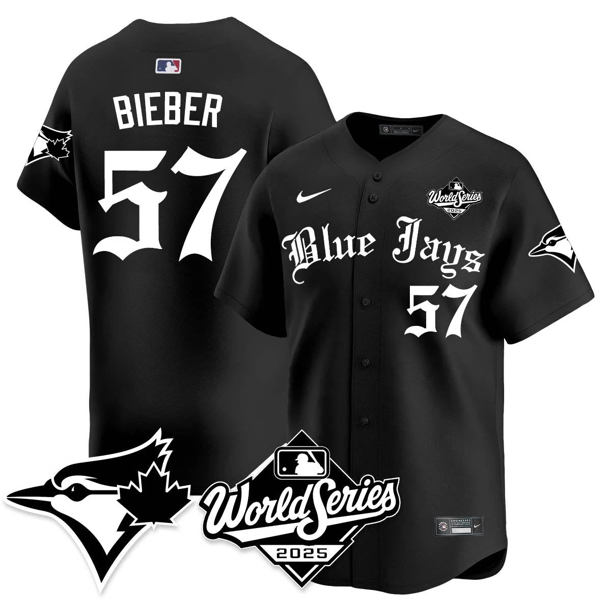 Toronto Blue Jays Gothic 2025 World Series Jersey - All Stitched by Toronto Blue Jays