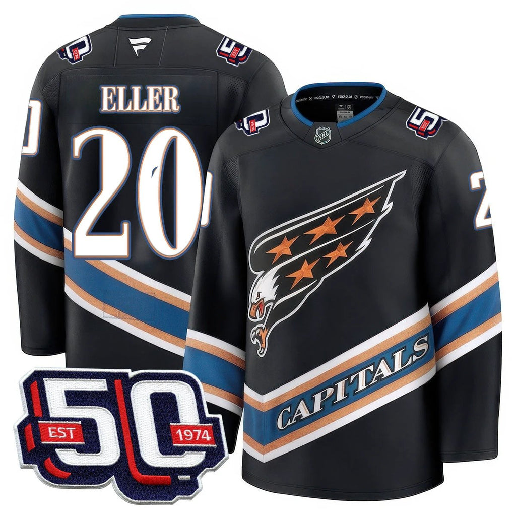 Men Washington Capitals 50th Anniversary Premium Jersey - All Stitched by Washington Capitals