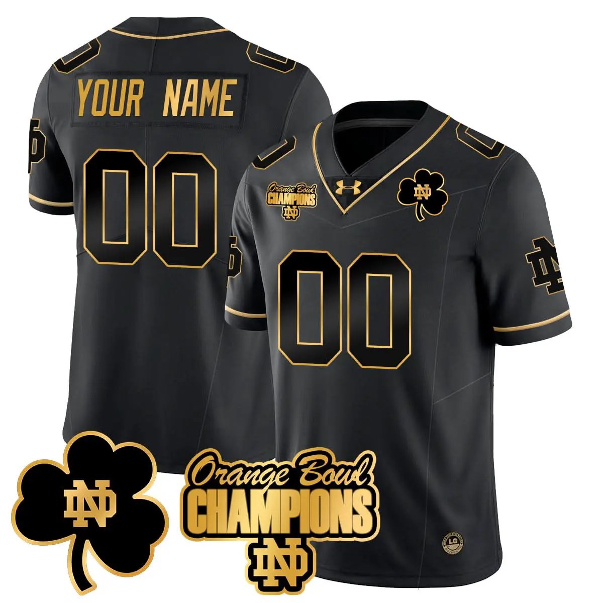 Custom NDFI 2025 Orange Bowl Champions Jersey by Notre Dame Fighting Irish
