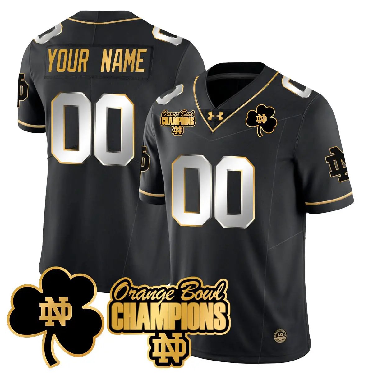Custom NDFI 2025 Orange Bowl Champions Jersey by Notre Dame Fighting Irish