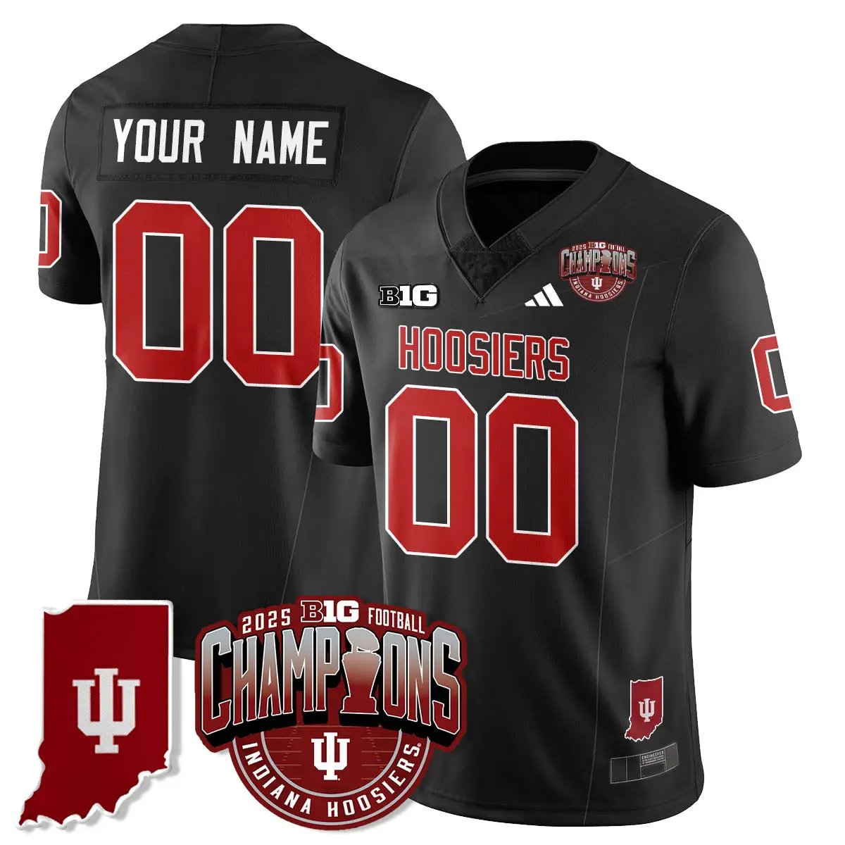 IND Vapor Limited Football Custom Jersey - Big 10 Champions - Stitched by Indiana Hoosiers