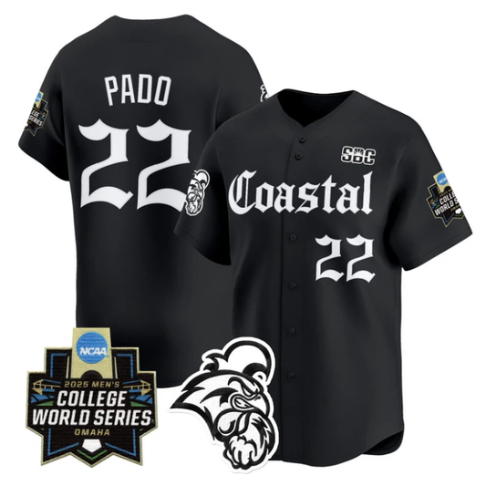 Blagen Pado Jersey #22 Coastal Carolina 2025 World Series Gothic Edition Black by My Store