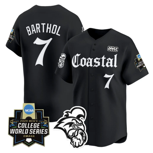 Blake Barthol Jersey #7 Coastal Carolina 2025 World Series Gothic Edition Black by My Store