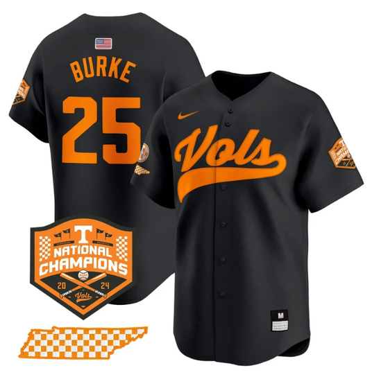 Blake Burke Jersey #25 Tennessee Vols 2024 Champions Stitched Black by My Store