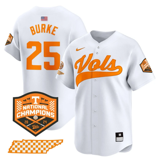 Blake Burke Jersey #25 Tennessee Vols 2024 Champions Stitched White by My Store