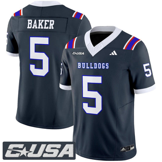 Blake Baker Jersey #5 Louisiana Tech Bulldogs 2025 Limited Stitched by My Store NCAA Football Jerseys