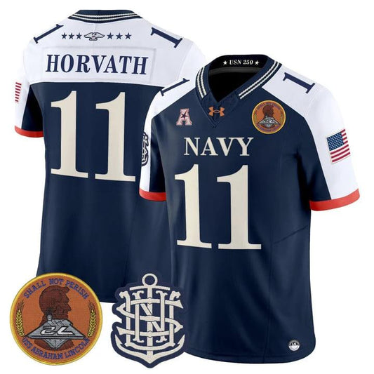 Blake Horvath Jersey #11 Navy Midshipmen 250th Anniversary Stitched by My Store NCAA Football Jerseys