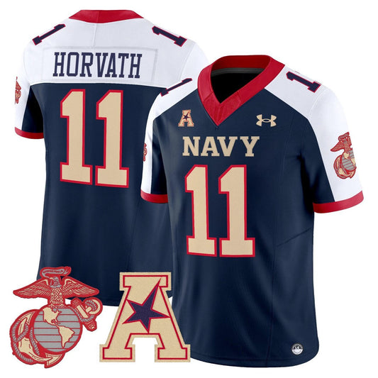 Blake Horvath Jersey #11 Navy Midshipmen Vapor USMC Premier Stitched by My Store NCAA Football Jerseys