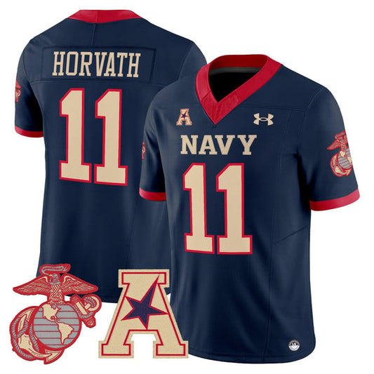 Blake Horvath Jersey #11 Navy Midshipmen Vapor USMC Premier Stitched by My Store NCAA Football Jerseys