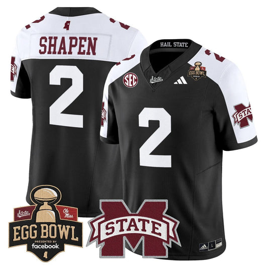 Blake Shapen Jersey #2 Mississippi State Bulldogs 2025 Egg Bowl Stitched by My Store NCAA Football Jerseys