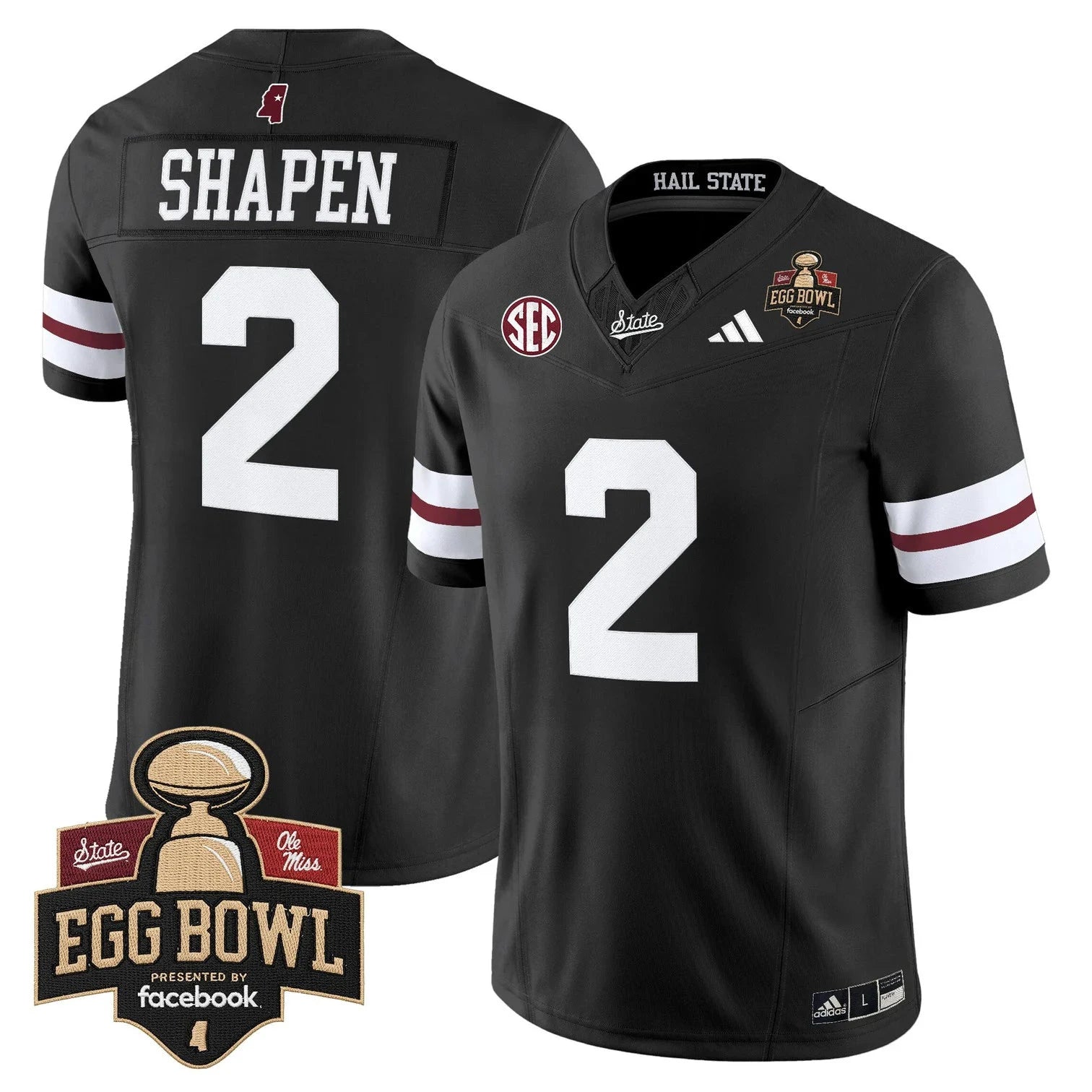 Blake Shapen Jersey #2 Mississippi State Bulldogs 2025 Egg Bowl Stitched by My Store NCAA Football Jerseys