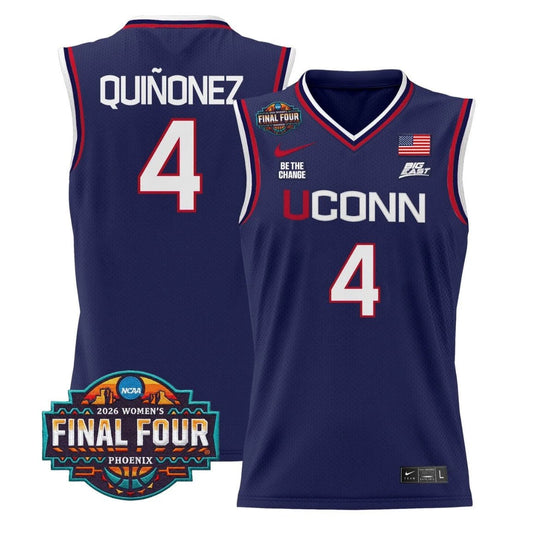 Blanca Quiñonez Jersey #4 UConn Huskies 2026 Final Four Stitched Navy by My store basketball