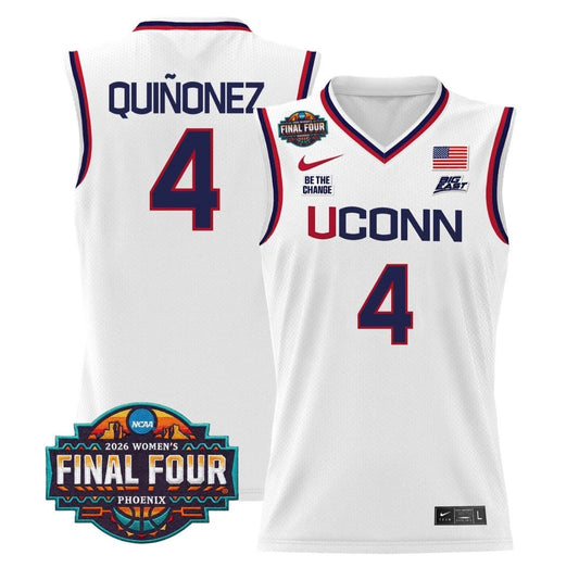Blanca Quiñonez Jersey #4 UConn Huskies 2026 Final Four Stitched White by My store basketball