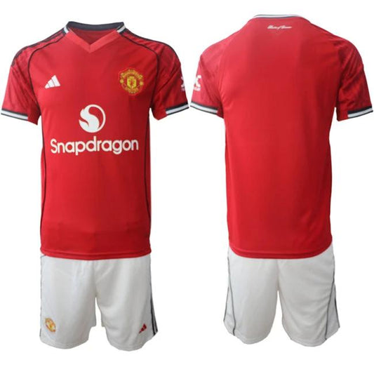 Blank Jersey Manchester United Red Home 2025-26 Soccer Suit by Soccer Jersey