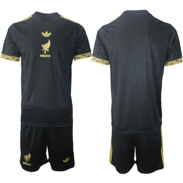 Blank Jersey Mexico Black Gold 2025 - 26 Soccer Suit by Soccer Jersey